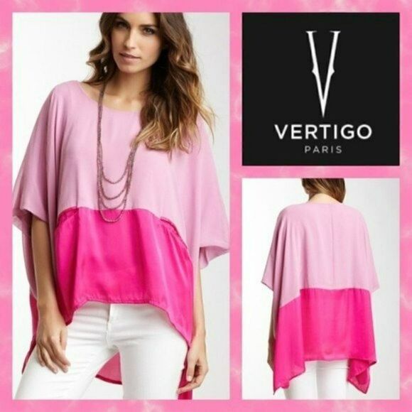 NWT MSRP $220 Vertigo Paris Colorblock Blouse Women's Size Small/Medium - Picture 1 of 9